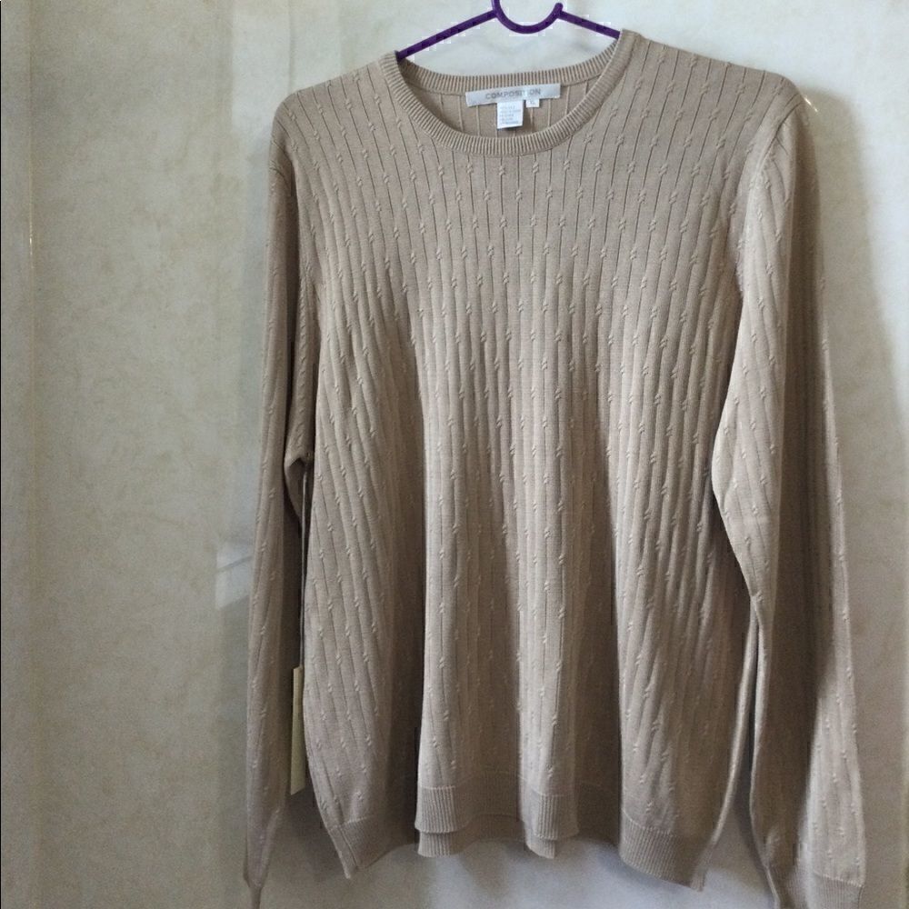 NWT XL SILK camel sweater